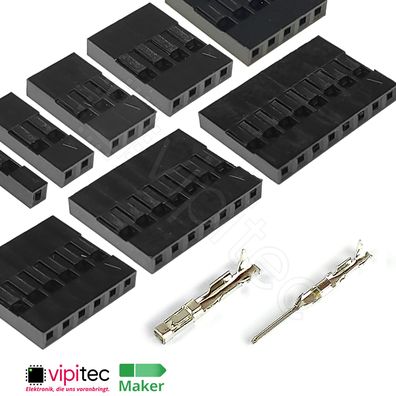 Crimpkontakte Dupont Gehäuse Stecker Buchsen 2.54mm für Arduino Raspberry Pi