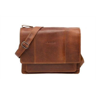 Fahrradtasche New Looxs Fellini 18 Liter 40 x 15 x 32 cm aus Luxusleder - Cognac