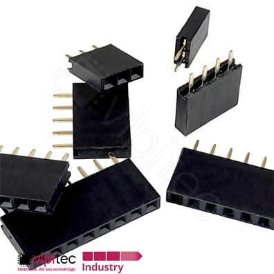 50x Buchsenleiste | THT Female Single Row Pin Header für 2.54mm Raster Auswahl