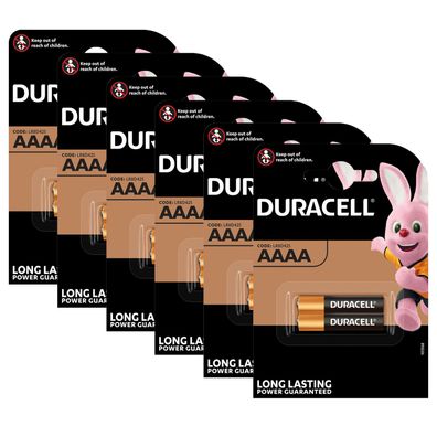 6x Duracell Mini AAAA LR61 MN2500 LR8D425 1,5V 4061 Alkaline Batterie 2er Blister
