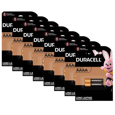 8x Duracell Mini AAAA LR61 MN2500 LR8D425 1,5V 4061 Alkaline Batterie 2er Blister