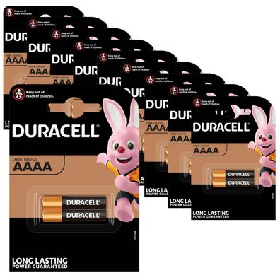 10x Duracell Mini AAAA LR61 MN2500 LR8D425 1,5V 4061 Alkaline Batterie 2er Blister