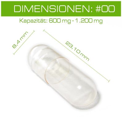 Leerkapseln • HPMC transparent leere Kapseln • vegan pflanzlich Größe 00 • rosa / we