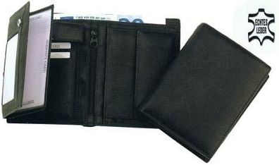 Elephant Geldbörse ROM “100% Vollrindleder ECHT Leder schwarz 9,2 x 12,3cm