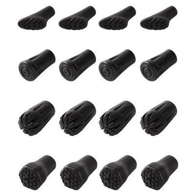 16x Wanderstöcke Gummispitzen Puffer 4 Formen Asphalt Kies Gebirge