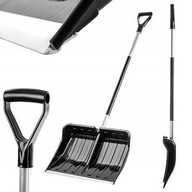 KADAX Schneeschaufel mit Aluminiumgriff, Schneeschieber mit ergonomischem Griff
