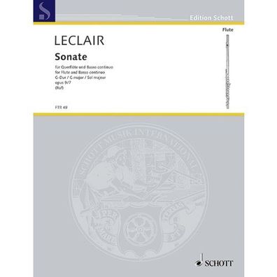 Sonate G-Dur op. 9/7 Leclair Flöte und Basso continuo Noten