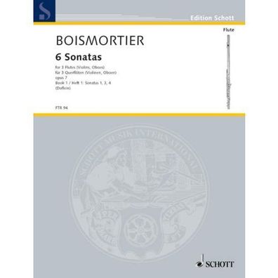 6 Sonatas op. 7 Heft 1 Boismortier 3 Flöten Noten