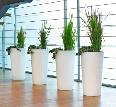 XL Blumentopf mit Einsatztopf 61 cm hoch Farbe Weiß Übertopf Vase Tuit 33 Blumentöpfe