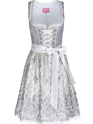 Krüger Dirndl Joselin 60er Länge grau - Größe: 36