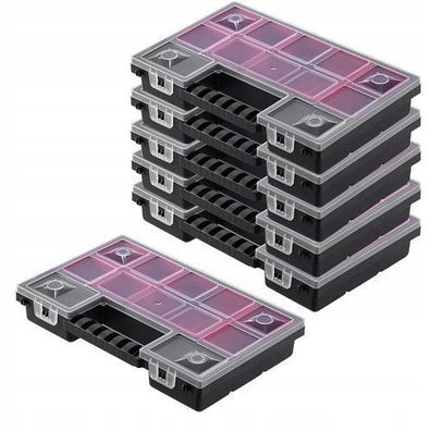 KADAX Organizer, Werkzeugkasten aus Kunststoff, 28 x 18 cm, 6 Stück