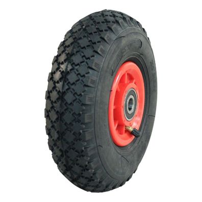 Komplettrad 3.00-4 KINGS TIRE V-6605 2PR 2.10x4 Kunststoff Rot