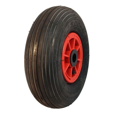 Komplettrad 3.00-4 NaRubb S-2301 4PR Rollenlager Kunststoff Rot