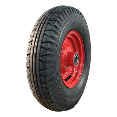 Komplettrad 4.00-8 Vredestein V-40 8PR Serie 51 Stahl Rot Achse Ø25mm NL100mm