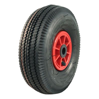 Komplettrad 4.10/3.50-4 KINGS TIRE V-6603 4PR Rollenlager Rot