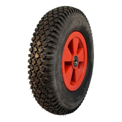 Komplettrad 4.80/4.00-8 NaRubb S-2202 4PR Kunststoff rot