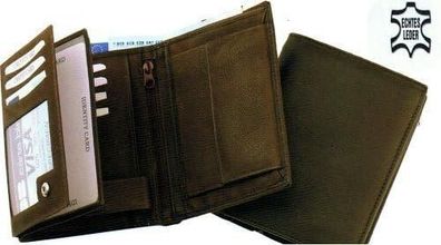 ELEPHANT® Geldbörse ROM 100% Vollrindleder ECHT Leder braun 9,2 x 12,0 cm