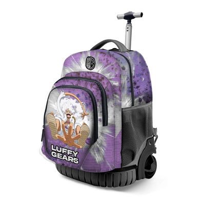 One Piece Luffy Gear 5 Trolley Rucksack 47 × 32 × 25 cm Schulrucksack mit Rollen
