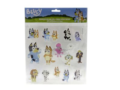 Bluey Gel Fenstersticker wiederverwendbare Fensterdeko für Kinderzimmer und glatte