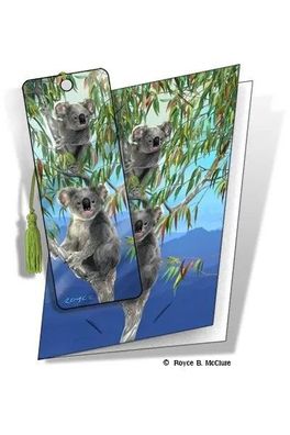 Grußkarte mit 3D Lesezeichen Koalas