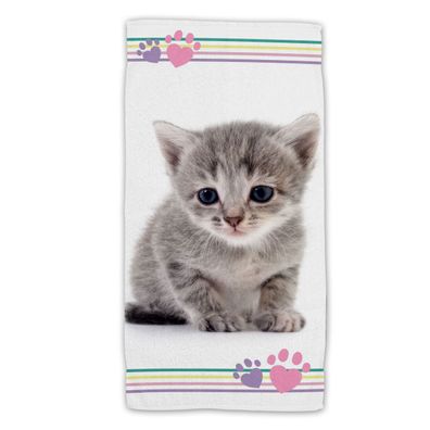Kitten Baumwolle Strandtuch Frottee Badetuch mit Premium Druck, 70x140 cm