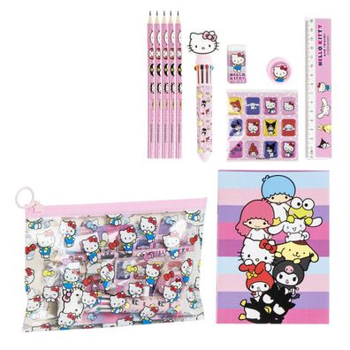 Hello Kitty Schreibwaren Set für Kinder Schulbedarf Mäppchen, Notizen