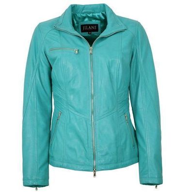 Jilani - Damen Lederjacke Lammnappa mermaid türkisblau