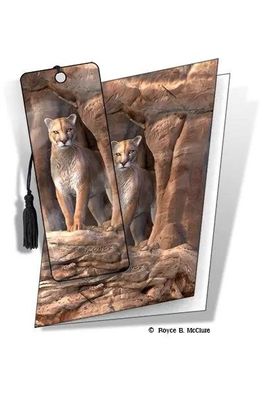Grußkarte mit 3D Lesezeichen Puma - Cougar