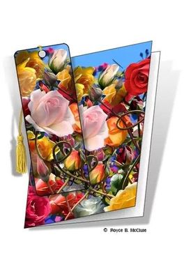 Grußkarte mit 3D Lesezeichen Rosen - Roses