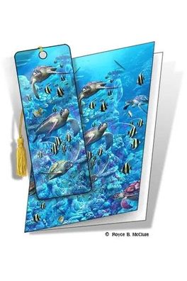 Grußkarte mit 3D Lesezeichen Schildkröten - Turtle Town