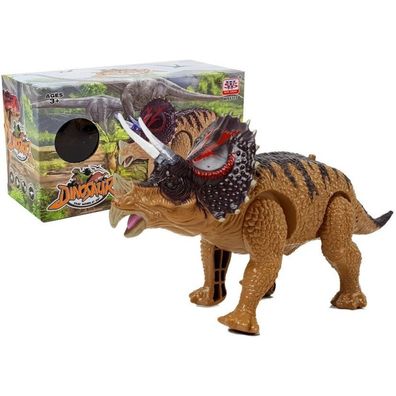 Leantoys Dinosaurier Triceratops, batteriebetrieben, Gelb