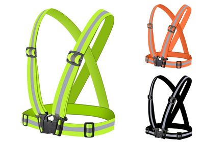 Unisex einstellbare reflektierende Sicherheitsgurt Weste Warnweste Motorrrad Refle