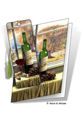 Grußkarte mit 3D Lesezeichen Wein - Chateau Minden