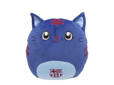 FC Barcelona Plüschkatze 30 × 30 cm – Kuscheltier mit Vereinswappen