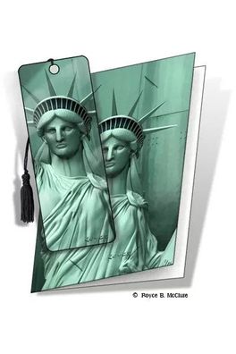 Grußkarte mit 3D Lesezeichen Freiheit - Liberty