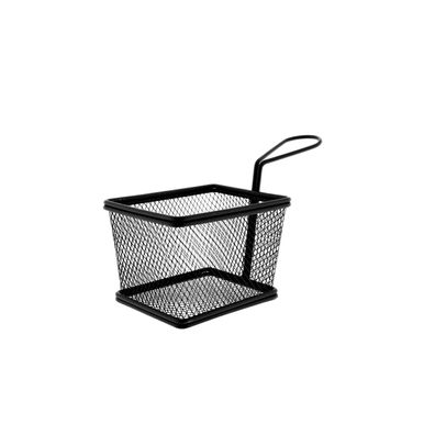 Pommes-Frittierbehälter aus Edelstahl in Schwarz - Rechteckig, 9,5 x 12,5 x 8,5 cm