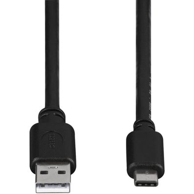 Hama USB zu USB-C Kabel 25 cm Schwarz – Lade- und Datenkabel