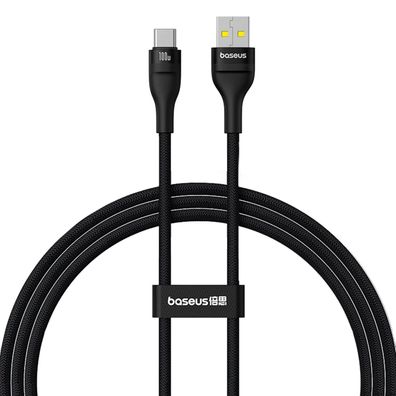 Baseus Flash 2 USB-A / USB-C-Kabel 100?W 1?m – Schwarz