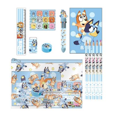 Bluey Schul-Schreibwaren-Set EVA Etui mit Stiften, Lineal & mehr für Kinder