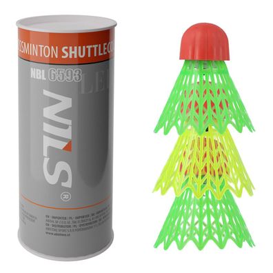 NILS LED Crossminton Federbälle Speedminton-Federbälle – 3er-Set für Tag & Nacht