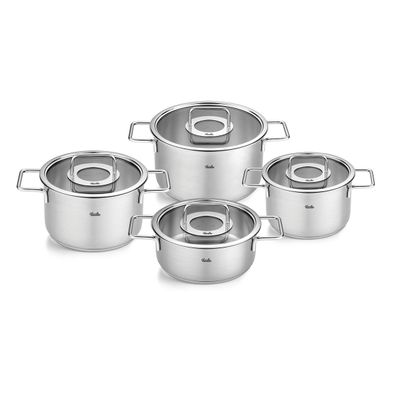 Fissler Pure Collection® Topfset 4-tlg. 16 cm, 20 cm, 24 cm mit Glasdeckel 086-115