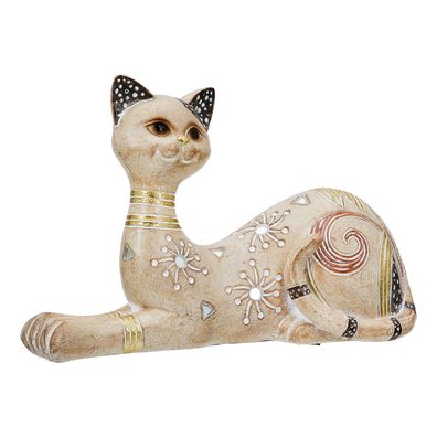 Gilde Figur, Katze, "Kimba", Kunstharz, hellbraun, VE 3, L. 8 cm, B. 21 cm, H. 12