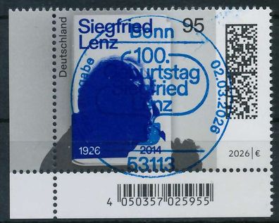 BRD BUND 2026 Nr 3957 ESST zentrisch gestempelt ECKE-ULI XA97022