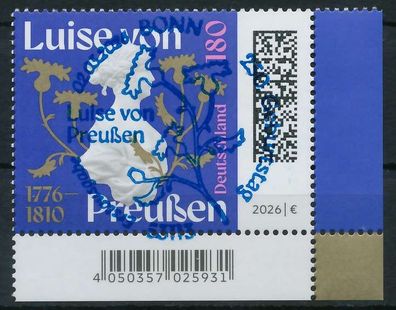 BRD BUND 2026 Nr 3955 ESST zentrisch gestempelt ECKE-URE XA9704E