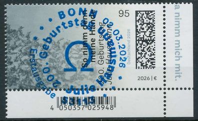 BRD BUND 2026 Nr 3956 ESST zentrisch gestempelt ECKE-URE XA97052