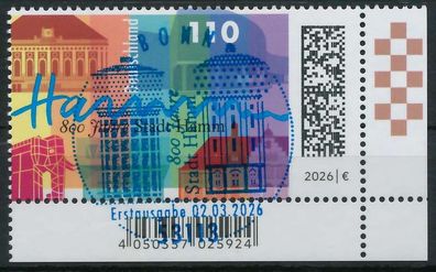 BRD BUND 2026 Nr 3954 ESST zentrisch gestempelt ECKE-URE XA9705A