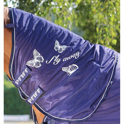 PFIFF Fliegenhalsteil mit Schmetterlingsprint - blau - Größe: Vollblut