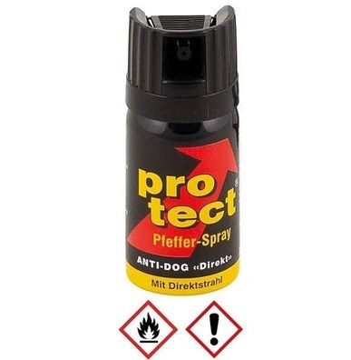Pfefferspray Protect Anti Dog - Weitstrahl KO Pfeffer Spray Tierabwehr 40ml