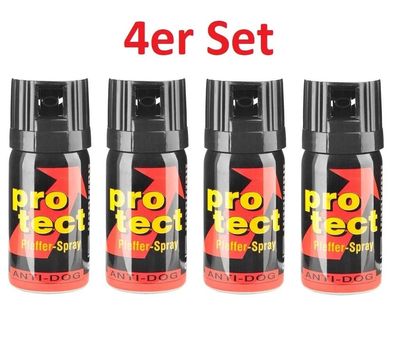 4x Pfeffer Spray 40ml Tierabwehrspray Breitstrahl Pfefferspray (€155,75/L)