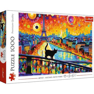 Trefl, Katze in Paris, 1000 Teile Puzzle